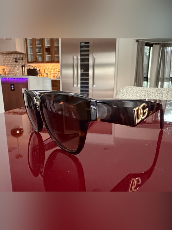 Dolce & Gabbana Accessories - Dolce and Gabbana Black Sunglasses with Gold Accent, tortoise brown
